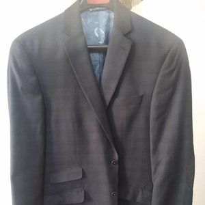 Van Heusen Studio Blue and Black Windowpane Sport Coat